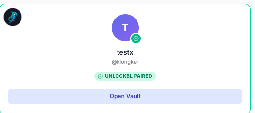 The Vault section inside a KVIQA creator card showing a connected Dropfans vault with the auto-imported handle.