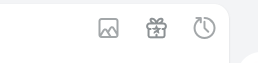 KVIQA Composer toolbar showing the Vault, gift, and schedule icons side-by-side.